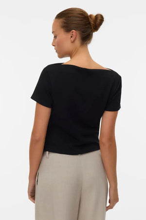 Mille Boatneck Short Top - Sort
