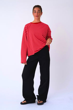 Cleo Bluse - Rød/Pink