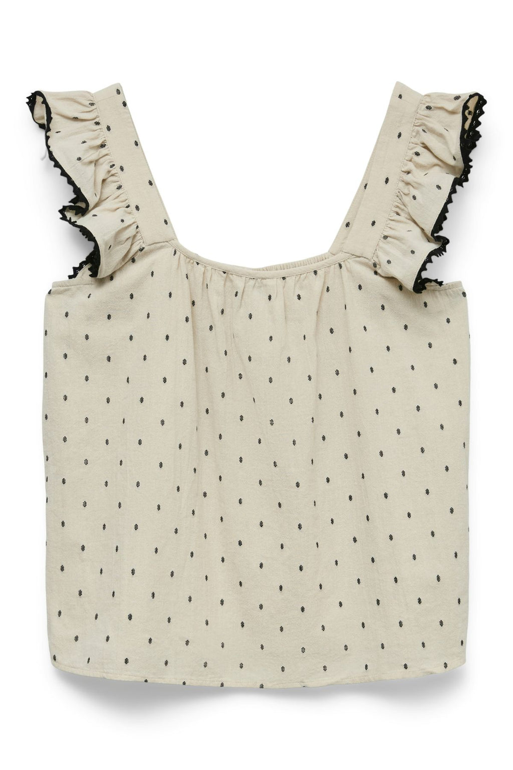 Pretty Dobby Top - Oatmeal Black Dobby