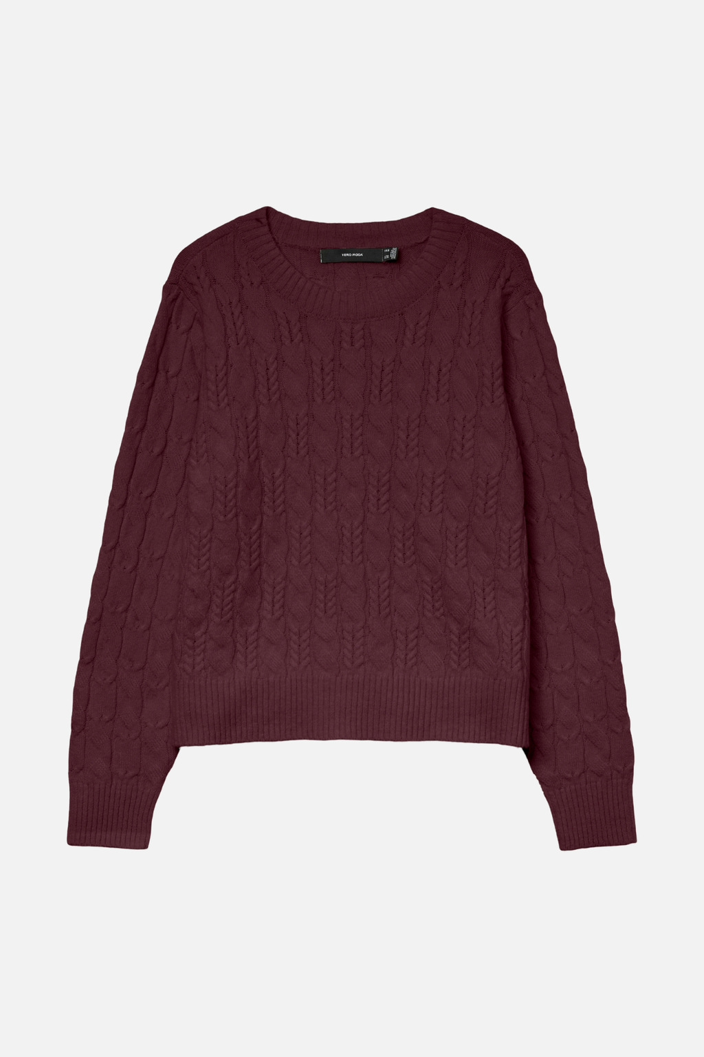 Aries O-Neck Kabelstrik Pullover - Winetasting