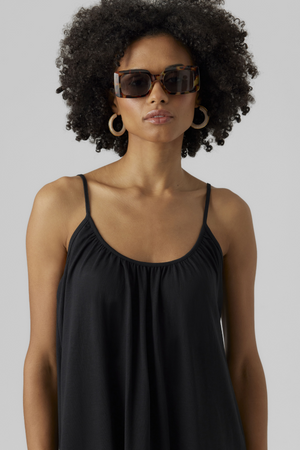 Luna Singlet Ankel Kjole - Sort