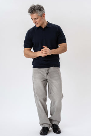Nathan Knit Polo - Navy