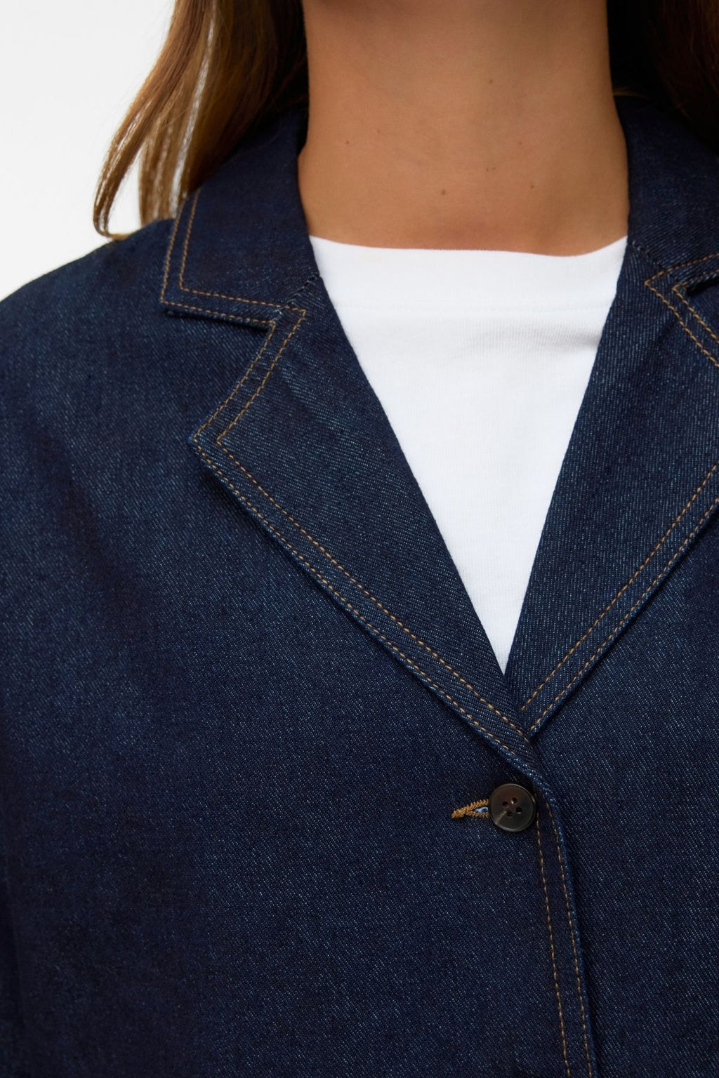 Kanika Denim Blazer Skjorte - Mørkeblå Denim