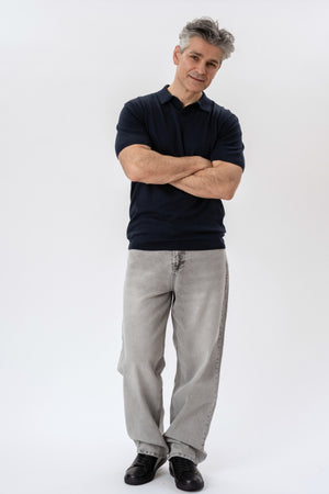 Nathan Knit Polo - Navy