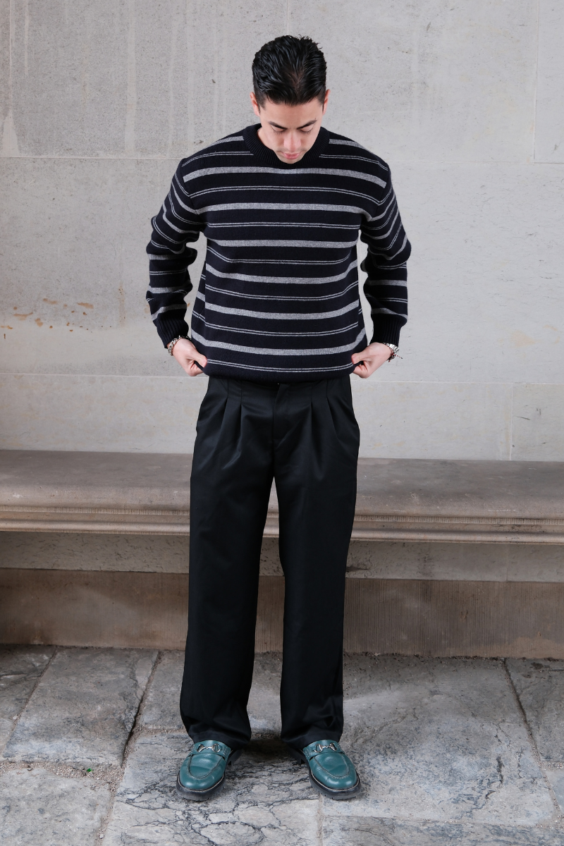 Striped Sweater - Mørkeblå