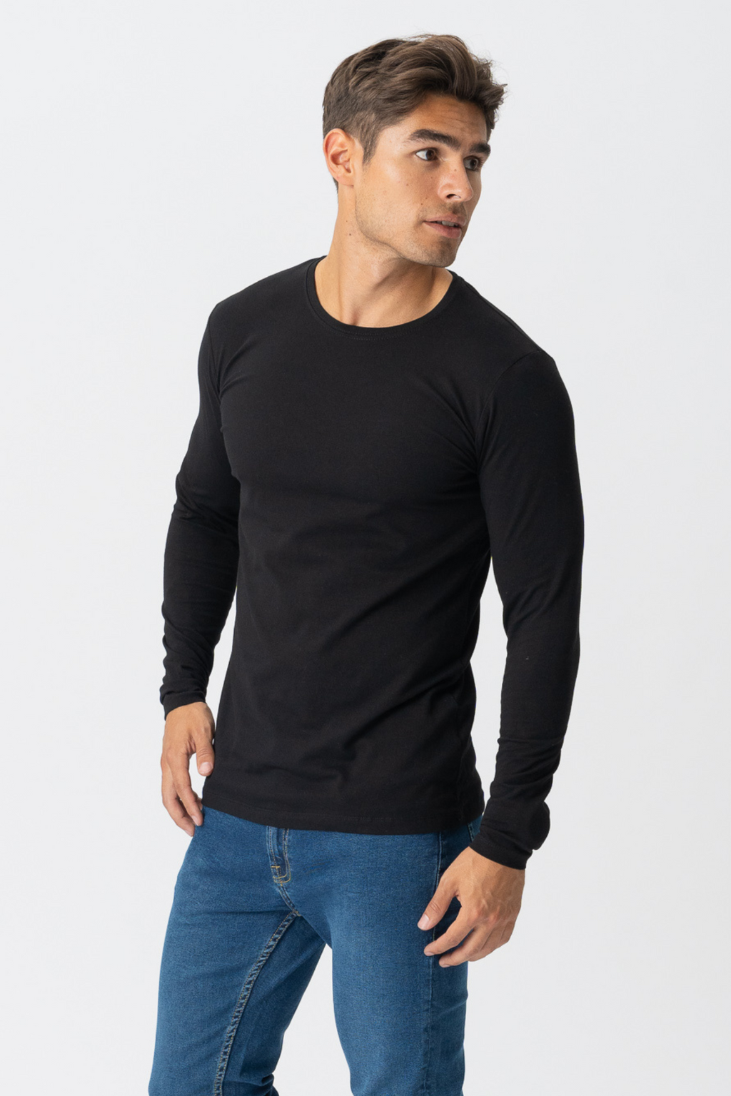 Langærmet Muscle T-shirt - Sort