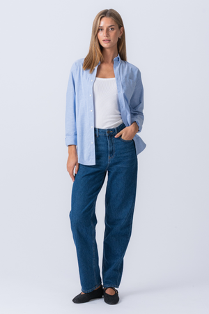 Boyfriend Oxford Skjorte - Lyseblå