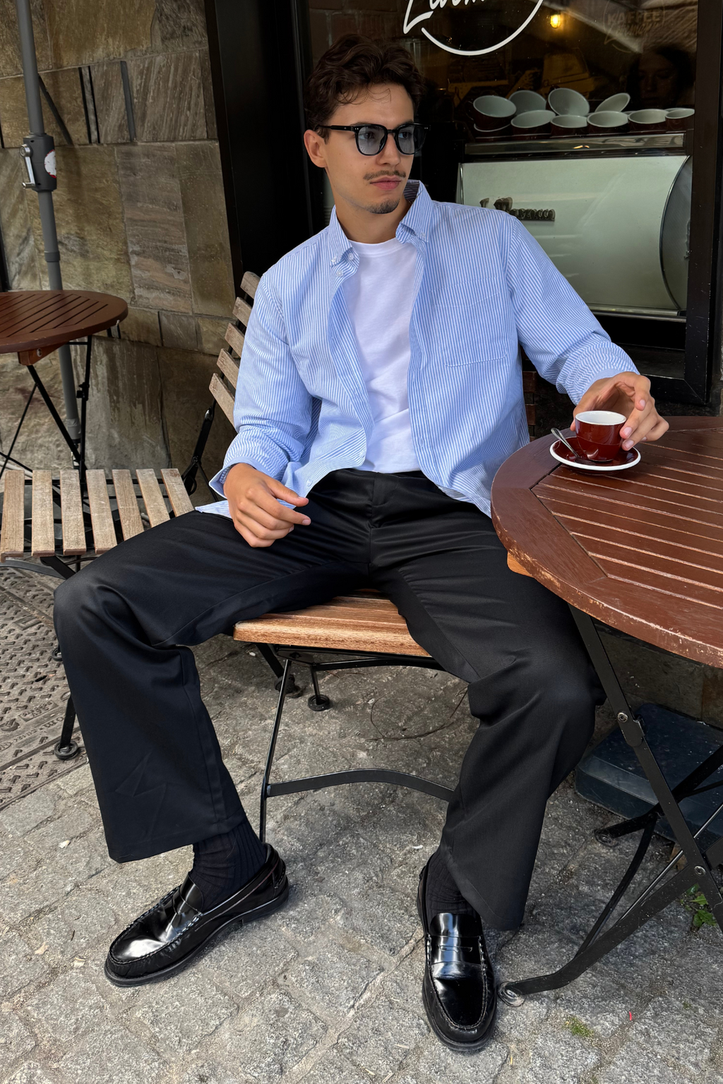 Den Originale Performance Oxford Skjorte - Lyseblå/Hvid