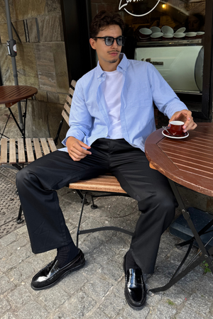 Den Originale Performance Oxford Skjorte - Lyseblå/Hvid