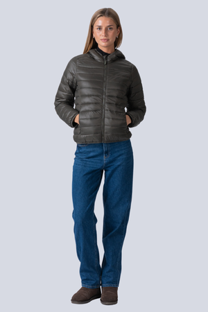 Let Puffer Jakke - Oliven