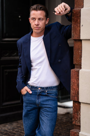 Premium Dobbeltradet Blazer - Navy