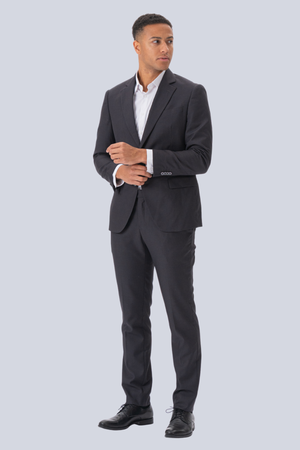 Premium Enkeltradet Jakkesæt (Gråbrun)