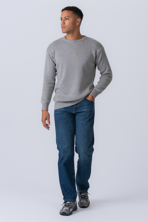 Crewneck Knit Sweater - Lysegrå