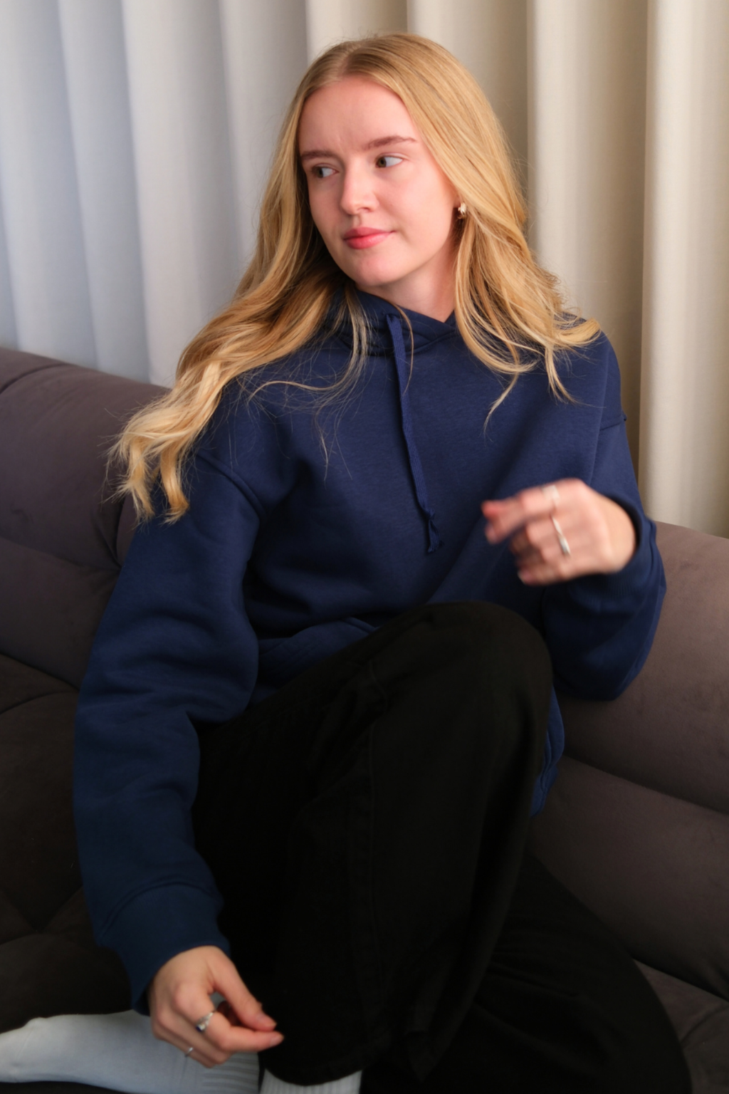 Stella Oversized Hoodie - Navy