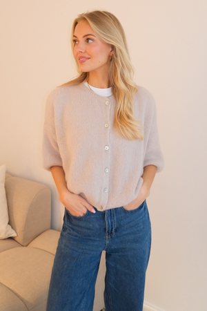 Mary Kortærmet Strik - Beige