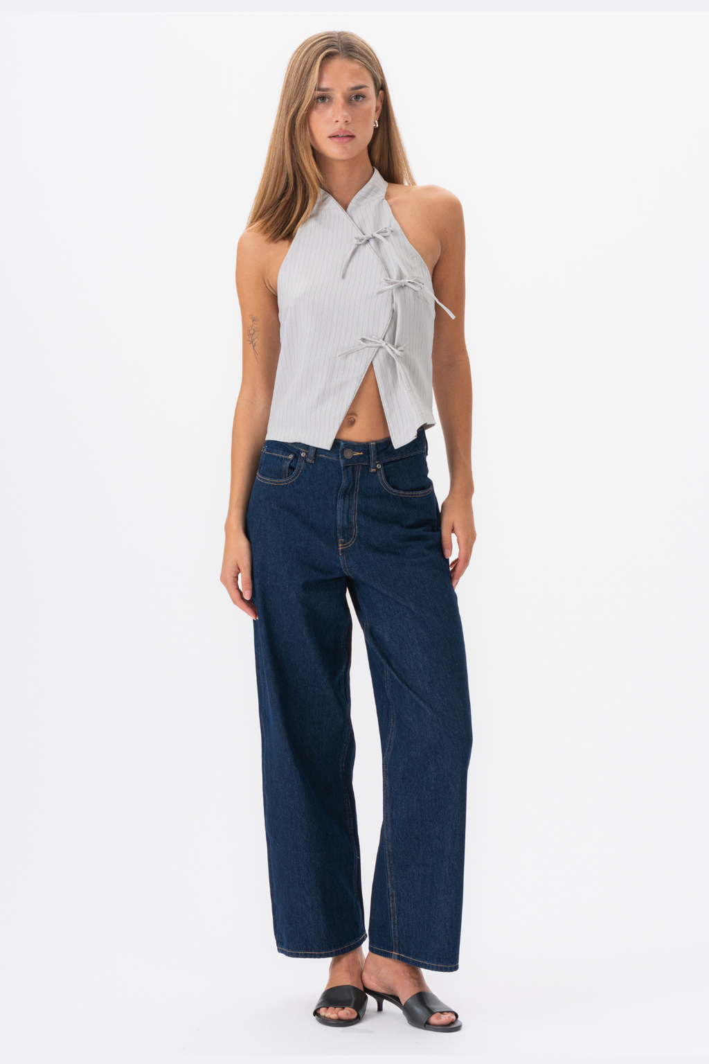 Silva Stribet Top - Grå