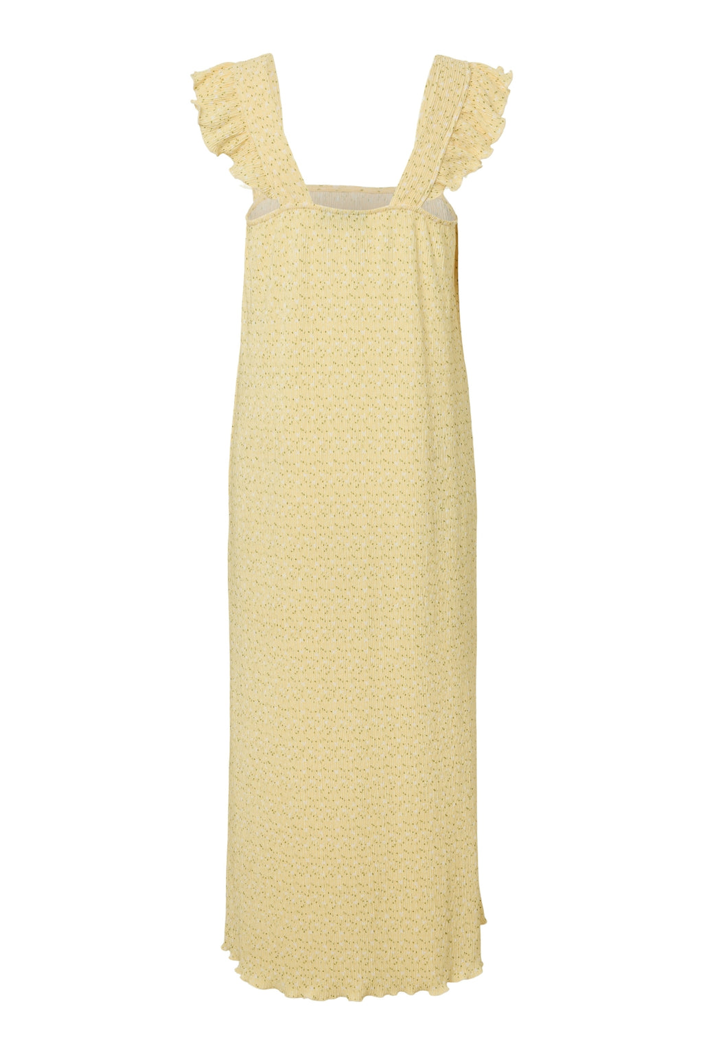 Flora Strop Kjole med Flæser - French Vanilla
