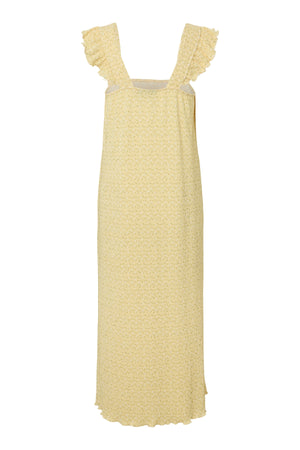 Flora Strop Kjole med Flæser - French Vanilla