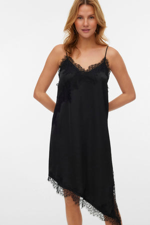 Novi Lace Singlet Dress - Sort