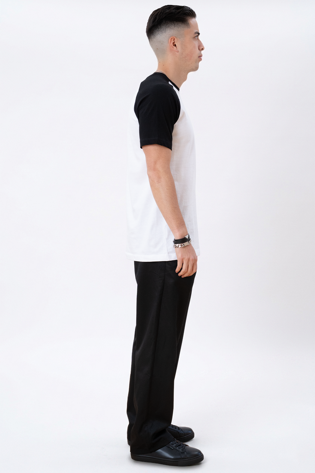 Basic raglan T-shirt - Sort-Hvid