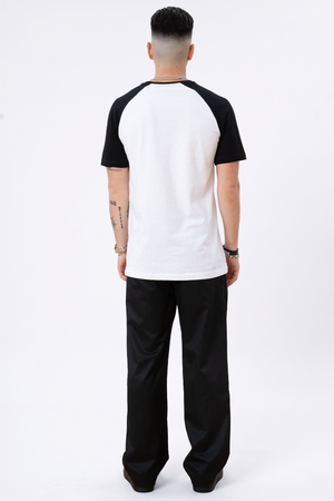Basic raglan T-shirt - Sort-Hvid