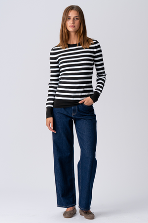 Maja Stribet Trøje - Sort