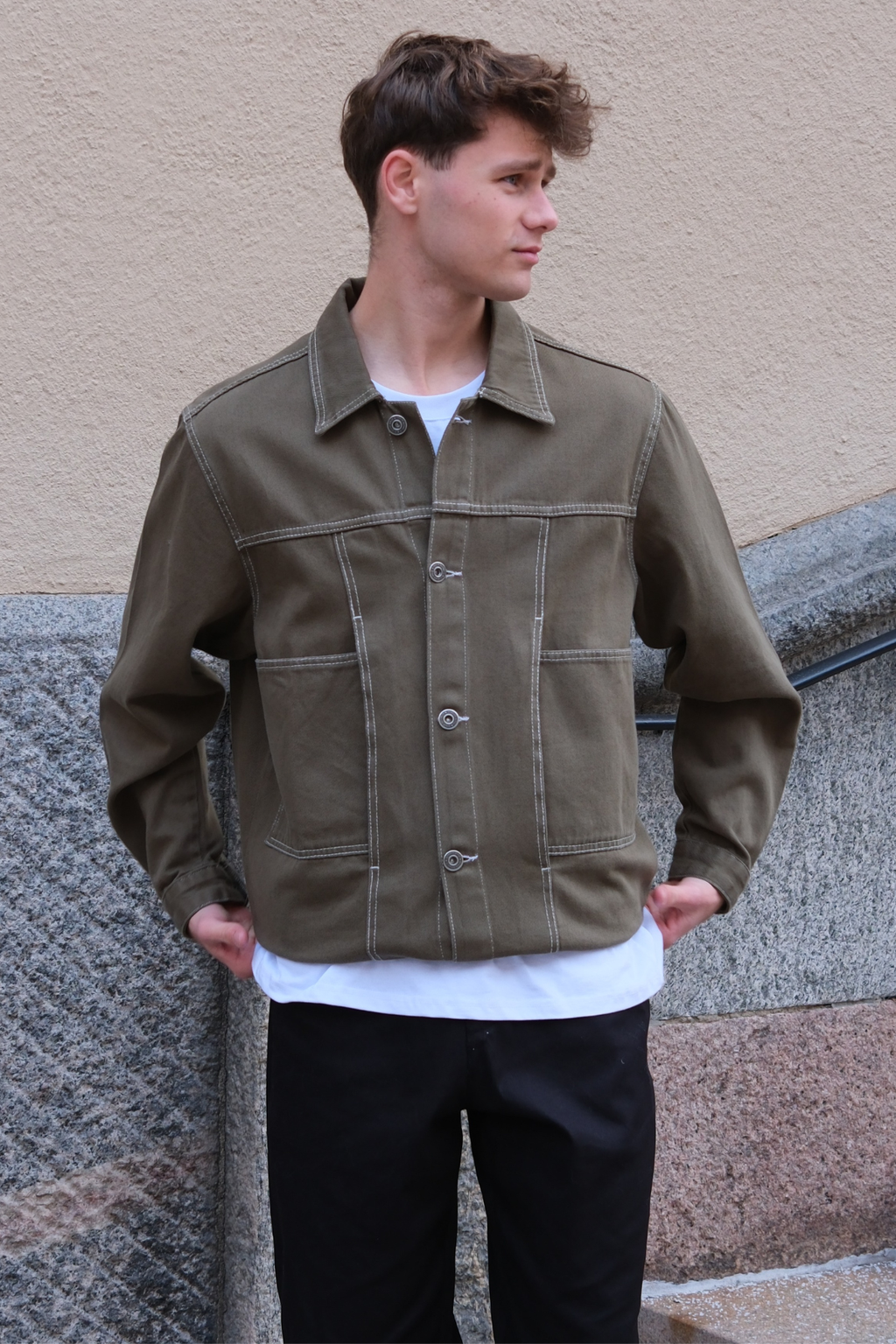 Denim Jakke - Khaki