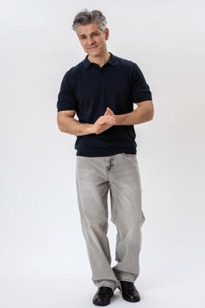 Nathan Knit Polo - Navy
