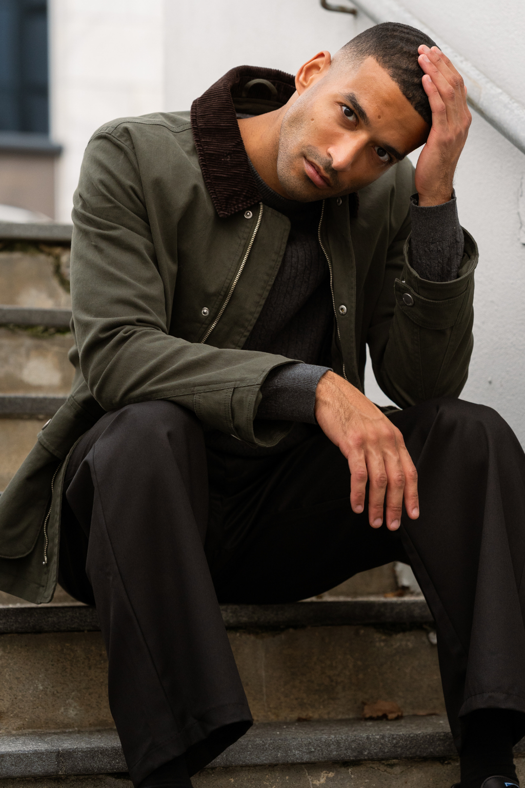 Twill Jakke - Mørk Oliven