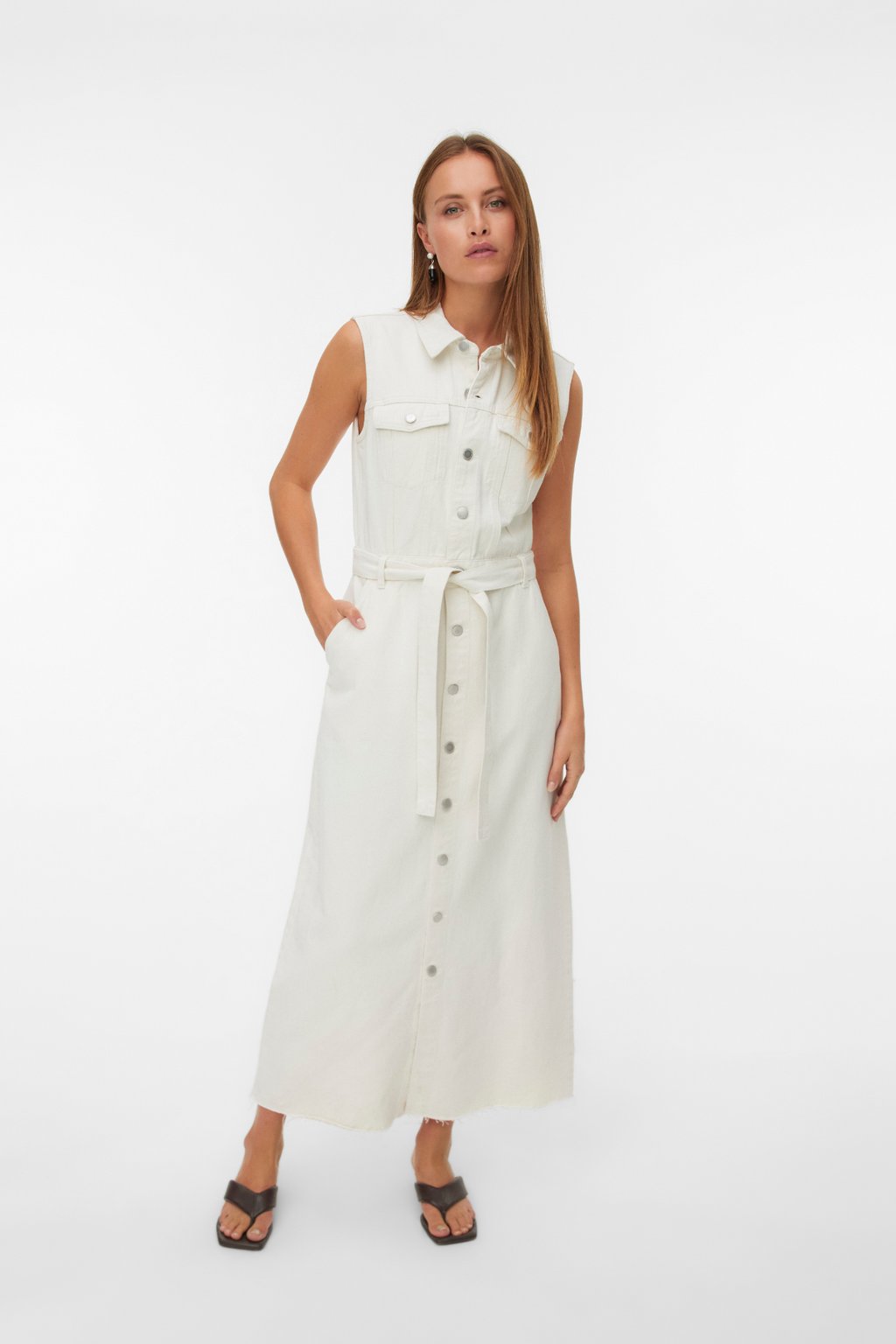 Molly Ank Denimkjole - Ecru