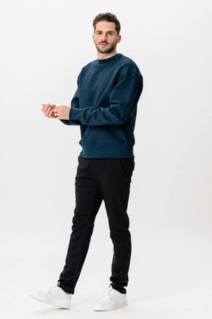 Heavy Crewneck - Mottled Navy