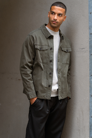 Twill Overshirt - Mørk Oliven