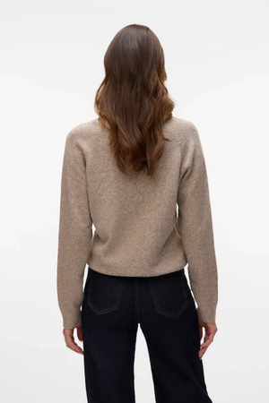 Doffy O-hals Bluse - Moon Rock Melange