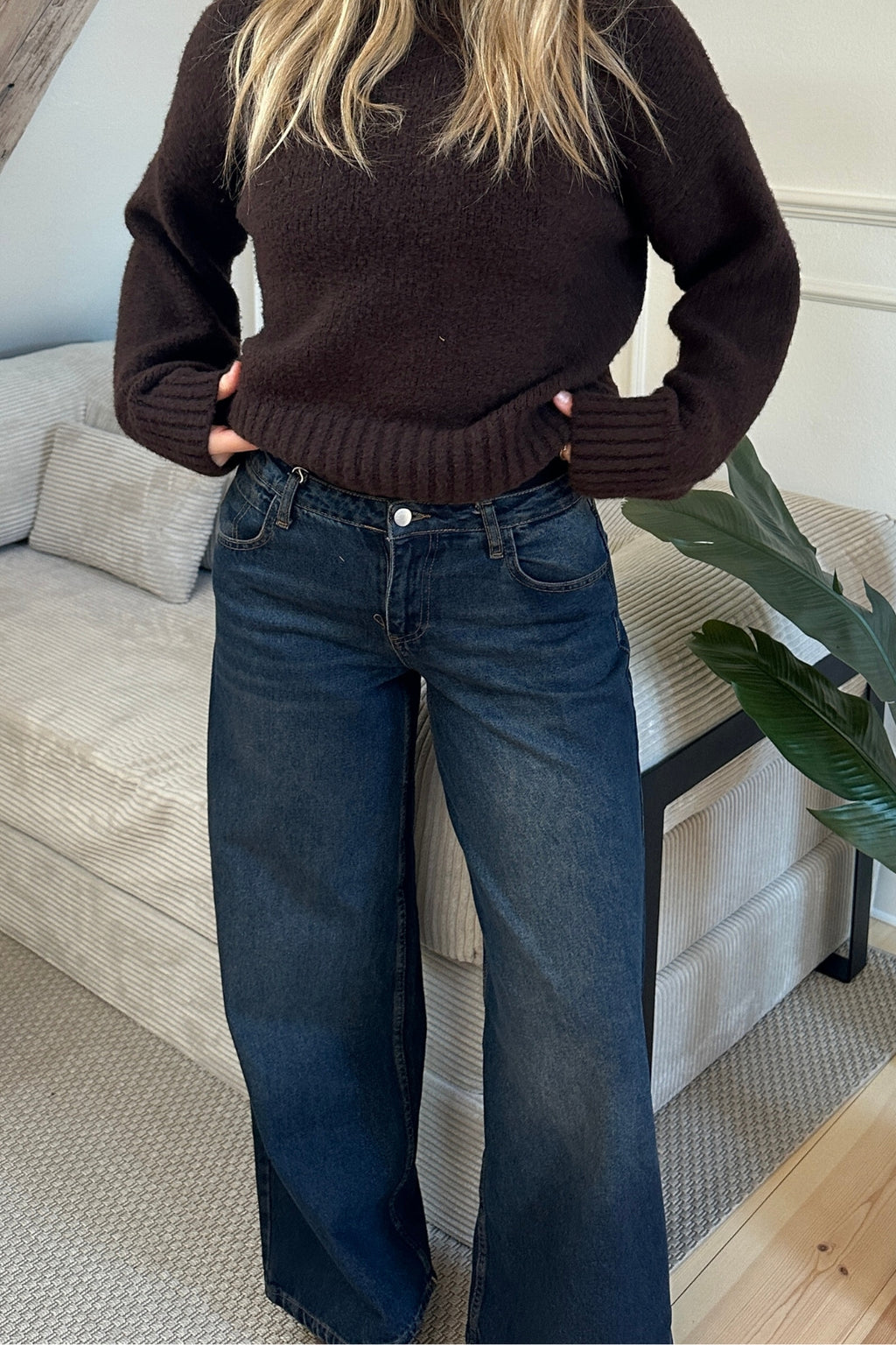 Serena Baggy Jeans - Mørkeblå