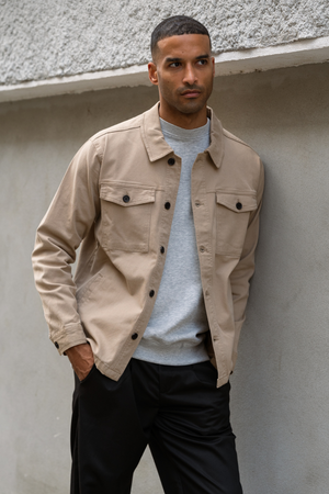 Twill Overshirt - Mørk Sand