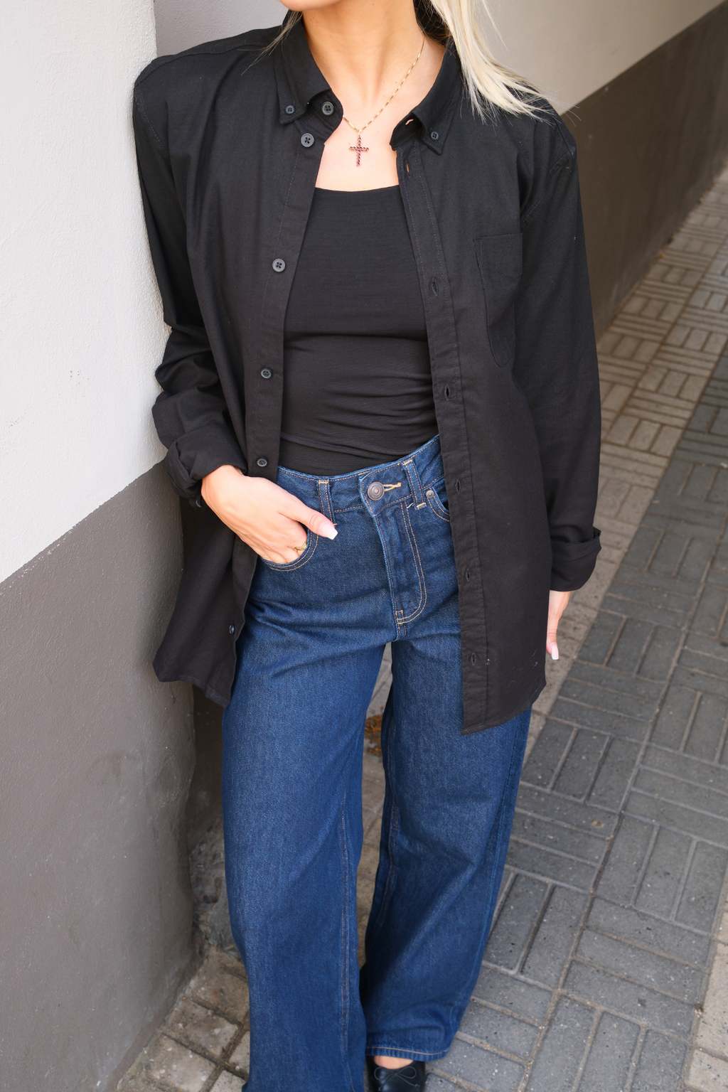 Boyfriend Oxford Skjorte - Sort