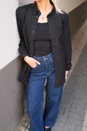 Boyfriend Oxford Skjorte - Sort