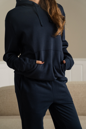 Essential Hooded Sweatset til Dame - Navy