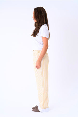 Layla Stribet Pants - Gul