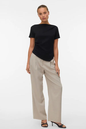 Mille Boatneck Short Top - Sort