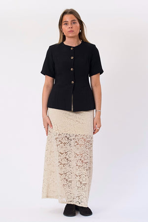 Amara Lace Maxi Skirt - Lysebeige