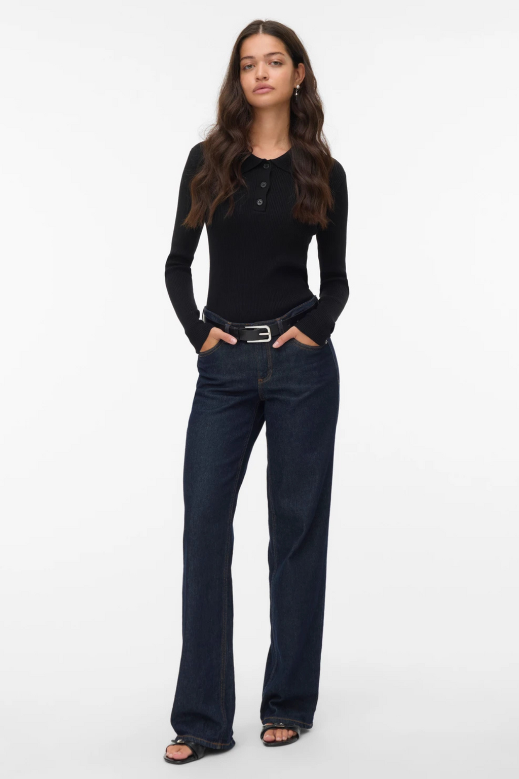 Silje Poloneck Pullover - Sort