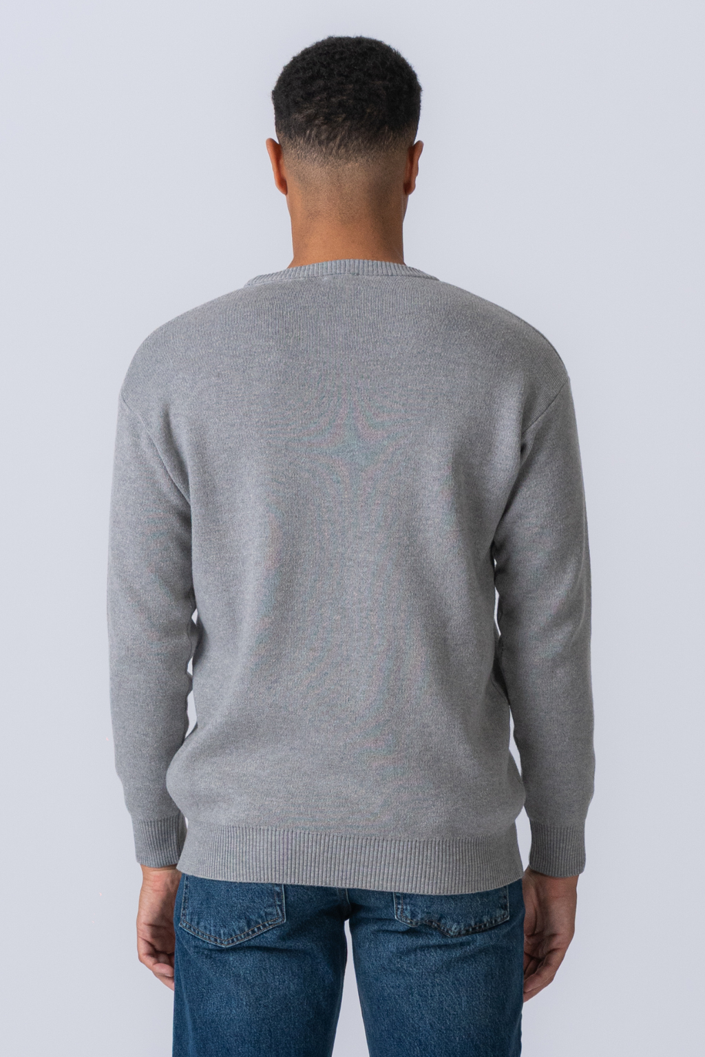 Crewneck Knit Sweater - Lysegrå
