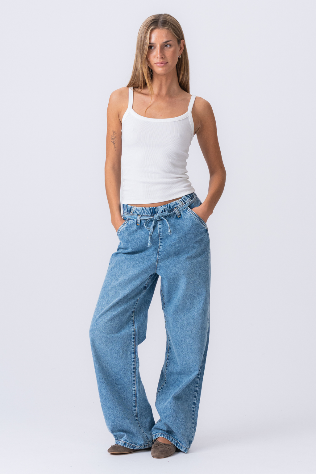 Nicole Baggy Jeans - Mellemblå