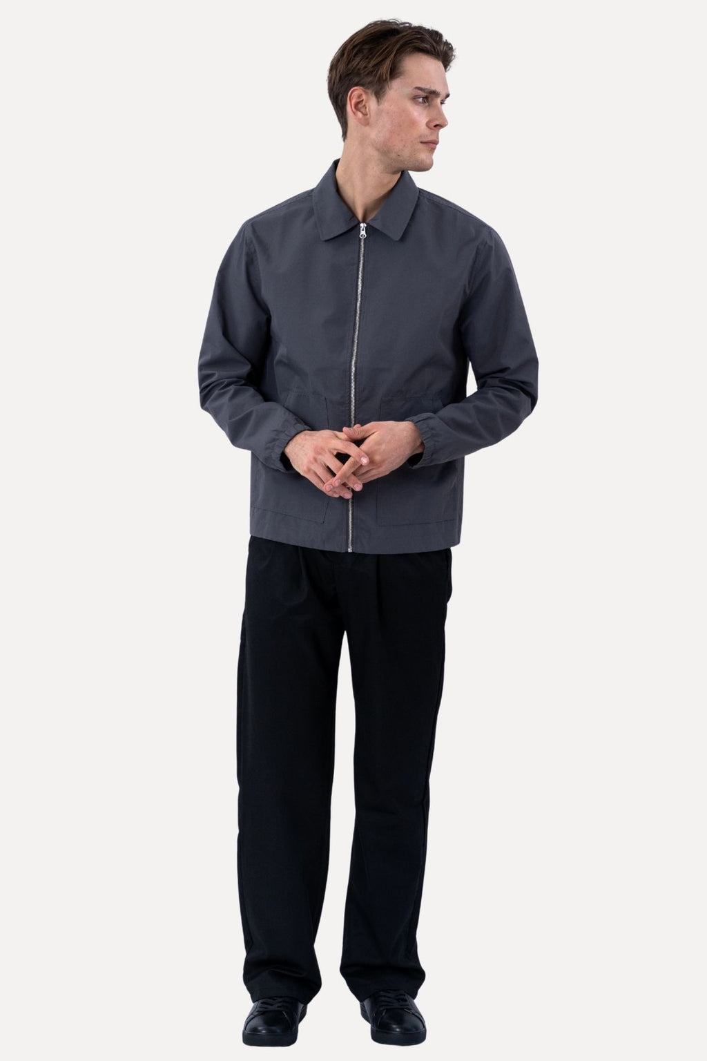 Short Zip Jacket - Grå