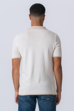 Strikket Polo - Ecru