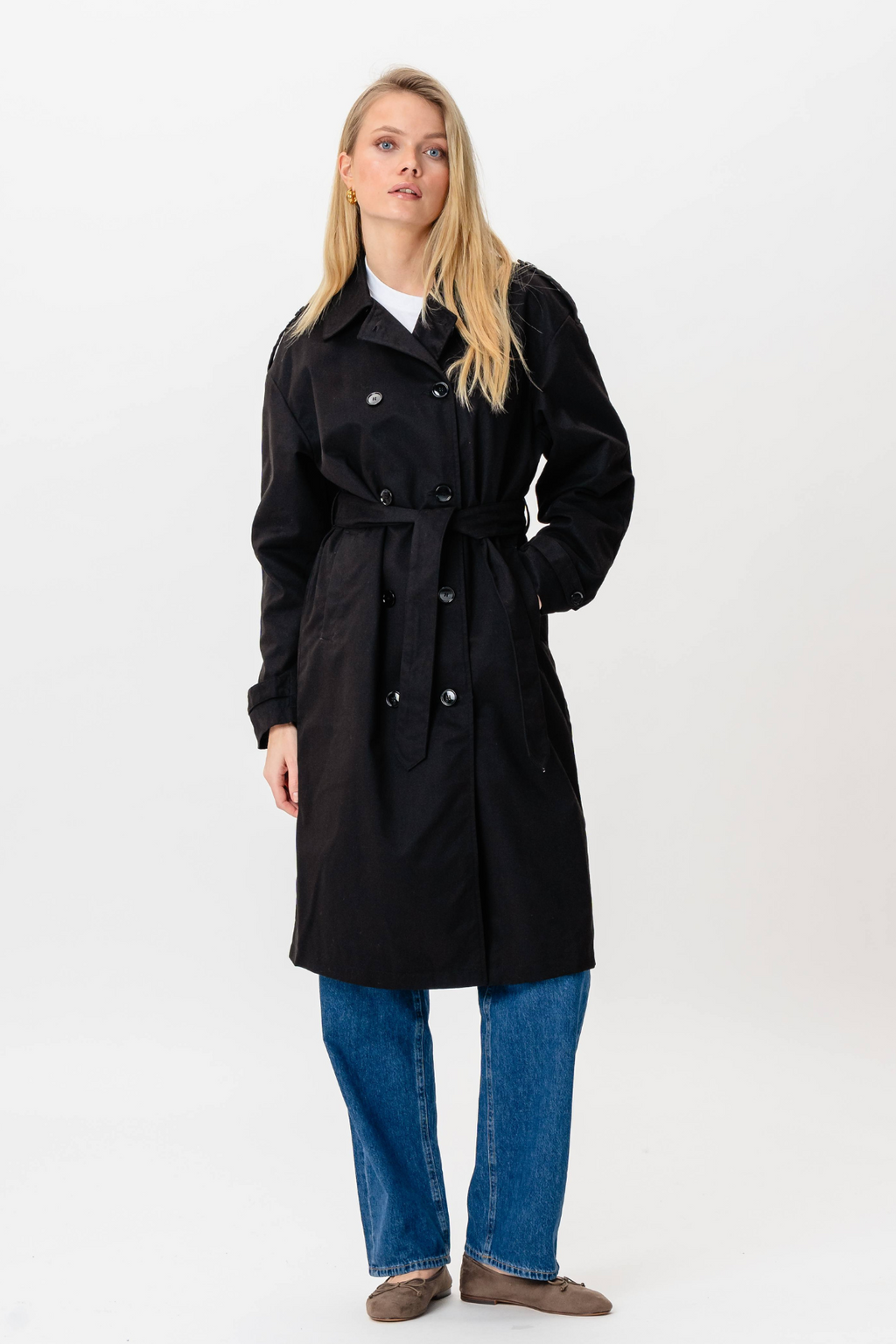 Linea trenchcoat - Sort
