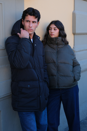 Lang Puffer Jakke - Navy