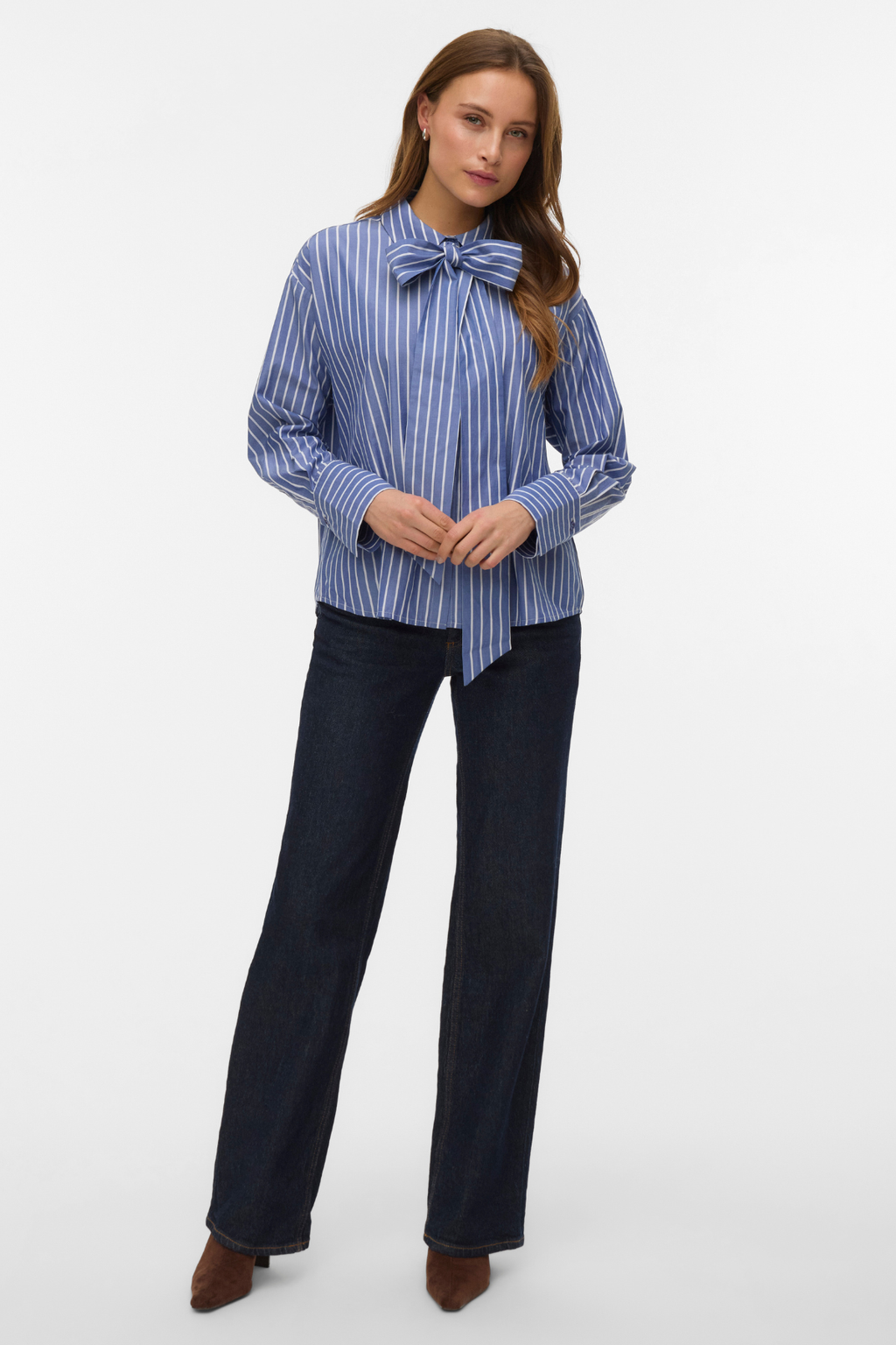 Islunn Sløjfe Skjorte - Mørk Denim Snow White