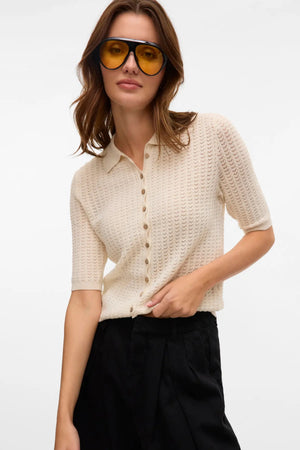 Panama 2/4 Strik Cardigan - Birch